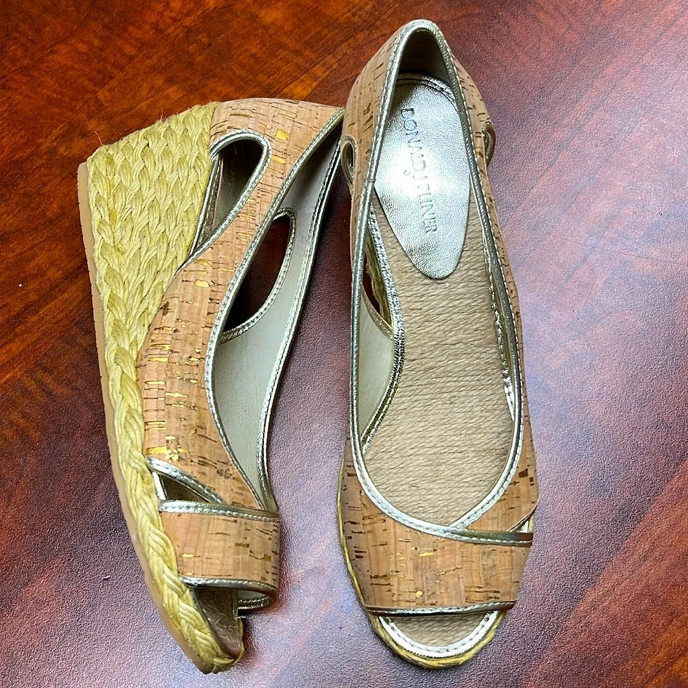 Donald J pliner Coraa Cork Espadrilles wedge sandals